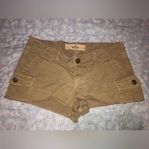 Khaki Cargo Hollister shorts size 0